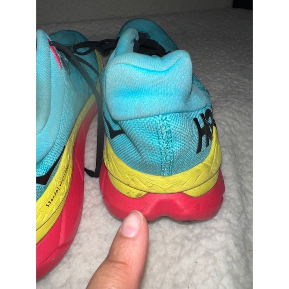 Hoka Tecton X Mens Trail Running Shoes Scuba Blue Yellow‎ 1123161 Size 12D main image 8